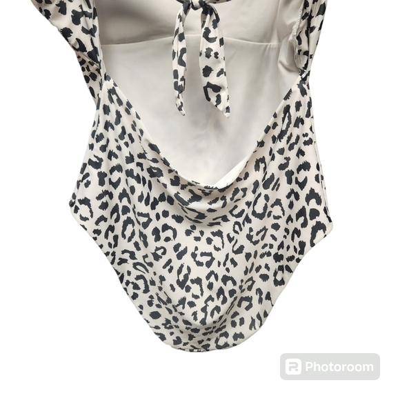 Aerie Leopard Tie Back One Piece Swimsuit Sz. XL Full Coverage - Picture 5 of 6